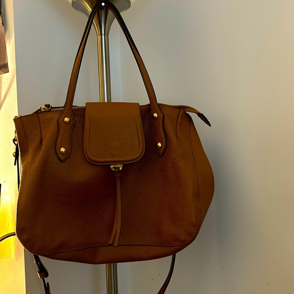 Chocolate brown Annabell Ingall Crossbody Tote handbag. All tanned leather. - Picture 1 of 4